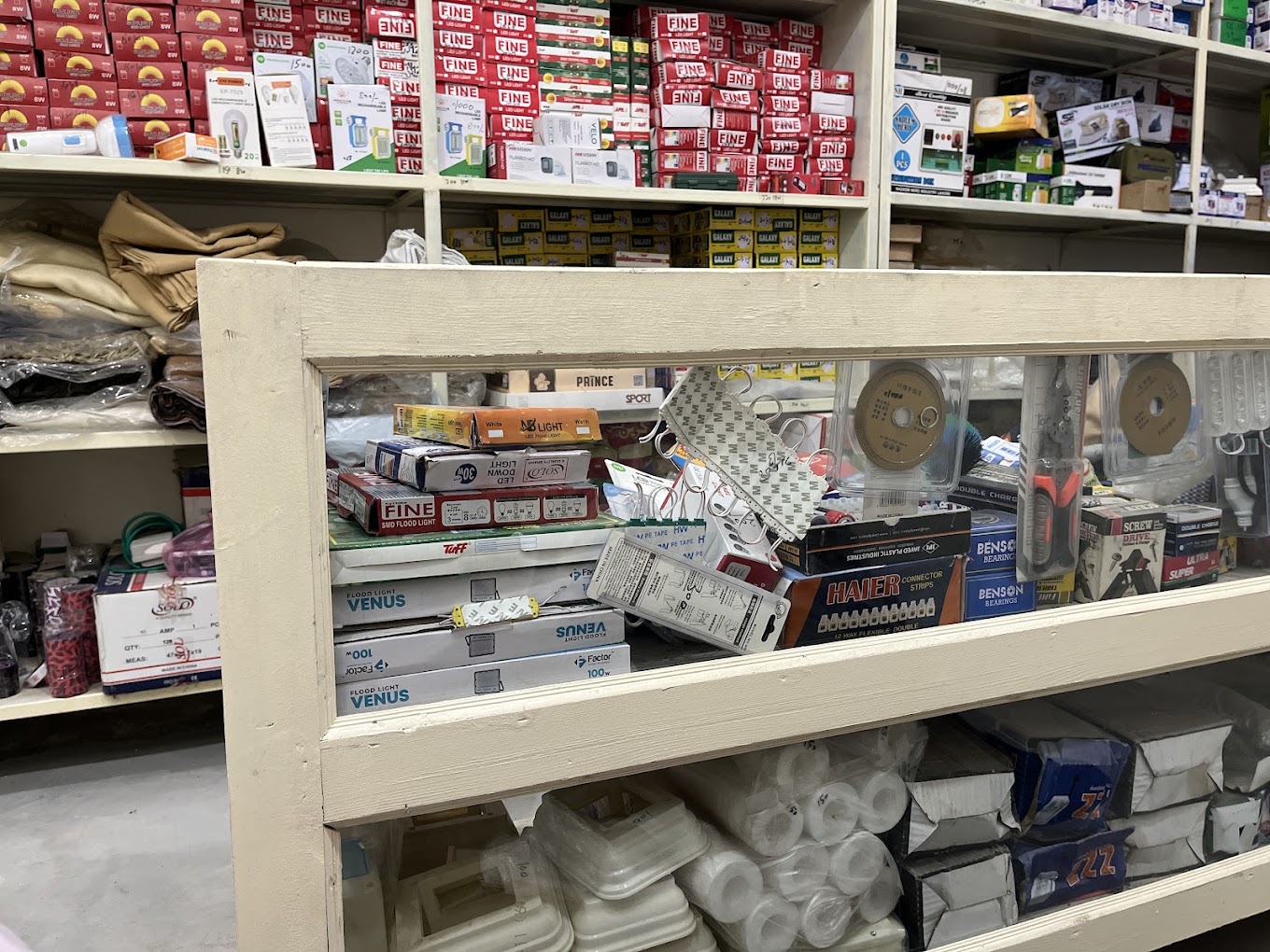 Our counter, stocked and ready
